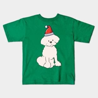 dog with santa hat Kids T-Shirt